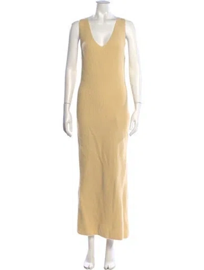 Pre-owned Lvir Wool Long Dress In Neutrals