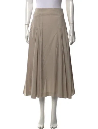 Pre-owned Lvir Wool Midi Length Skirt In Neutral