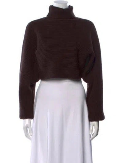 Pre-owned Lvir Wool Turtleneck Sweater In Brown