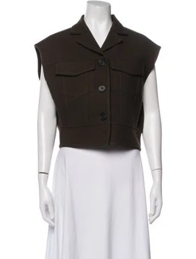 Pre-owned Lvir Wool Vest In Brown/green