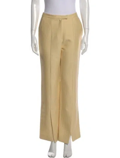 Pre-owned Lvir Wool Wide Leg Pants In White