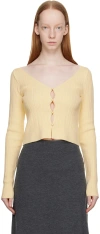 Lvir Yellow V-neck Cardigan In Yellow
