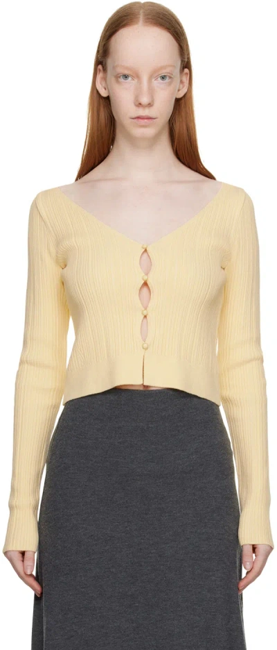 Lvir Yellow V-neck Cardigan