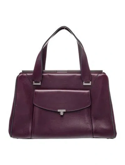 Pre-owned L'wren Scott Leather Top Handle Bag In Purple