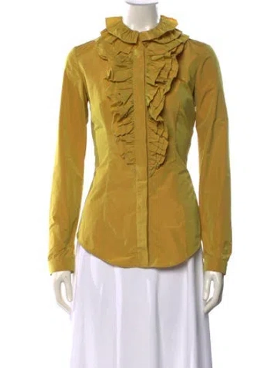 Pre-owned L'wren Scott Long Sleeve Blouse In Yellow
