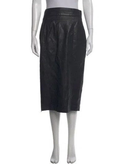 Pre-owned L'wren Scott Patterned Midi Length Skirt In Black
