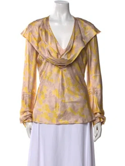 Pre-owned L'wren Scott Silk Printed Blouse In Multi