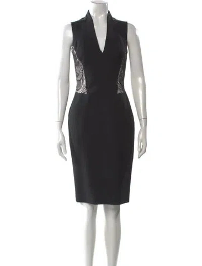 Pre-owned L'wren Scott Virgin Wool Knee-length Dress In Black
