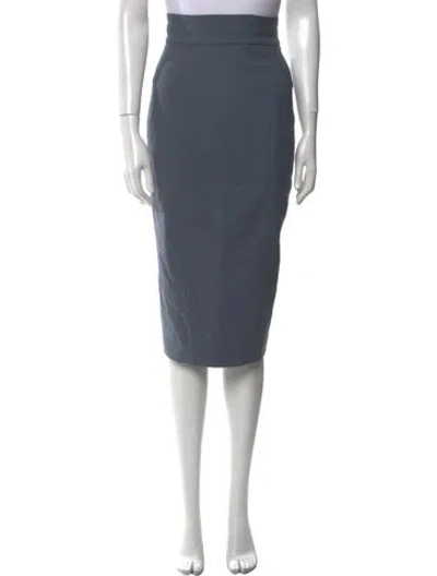 Pre-owned L'wren Scott Virgin Wool Knee-length Skirt In Blue
