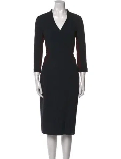 Pre-owned L'wren Scott V-neck Midi Length Dress W/ Tags In Black