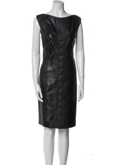 Pre-owned L'wren Scott Wool Knee-length Dress In Black
