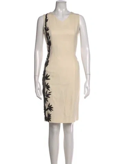 Pre-owned L'wren Scott Wool Knee-length Dress In Neutral