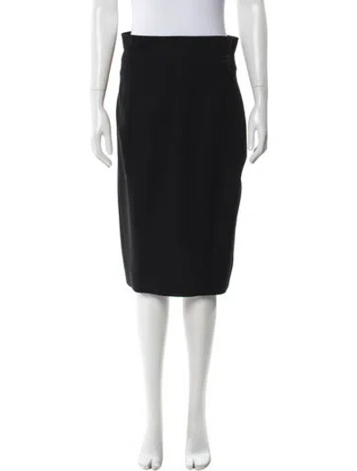 Pre-owned L'wren Scott Wool Knee-length Skirt In Black