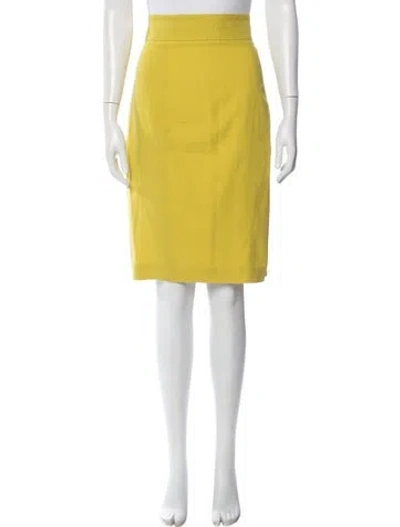 Pre-owned L'wren Scott Wool Knee-length Skirt In Yellow