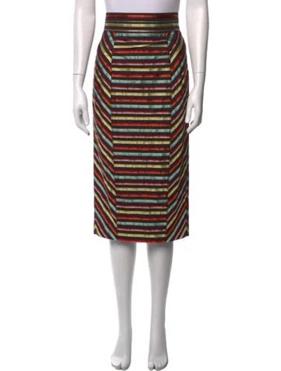 Pre-owned L'wren Scott Wool Midi Length Skirt In Black