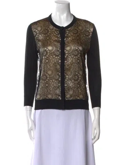 Pre-owned L'wren Scott Wool Printed Sweater In Black