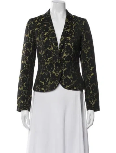 Pre-owned L'wren Scott X Banana Republic Floral Print Blazer In Green