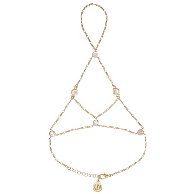 Lya Soul Jewelry Women's Gold / Neutrals Cheyenne Hand Chain In Gray