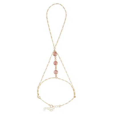 Lya Soul Jewelry Women's Gold / Red Aponi Hand Chain In Multi