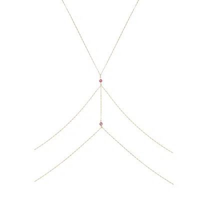Lya Soul Jewelry Women's Gold / Red Ariel Body Chains In Multi