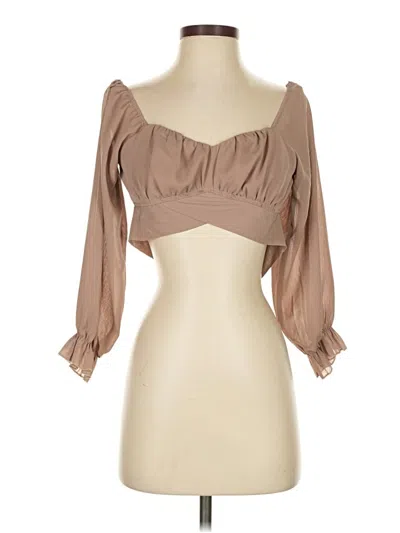 Pre-owned Lyaner 3/4 Sleeve Blouse In Brown