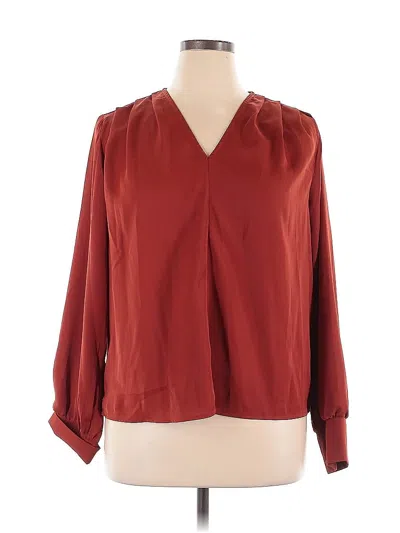 Pre-owned Lyaner 3/4 Sleeve Blouse In Burgundy