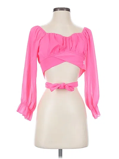 Pre-owned Lyaner 3/4 Sleeve Blouse In Pink