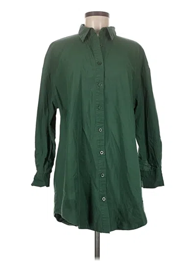 Pre-owned Lyaner 3/4 Sleeve Button Down Shirt In Green