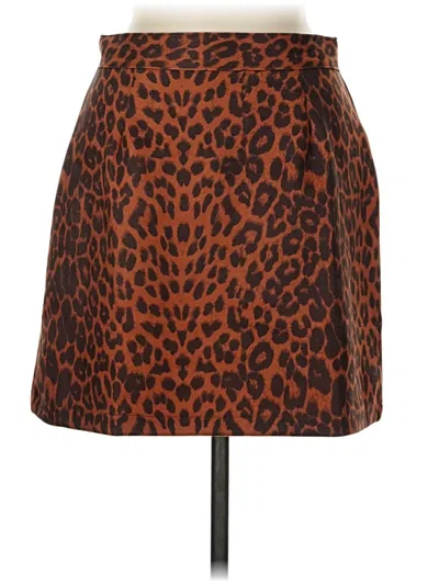Pre-owned Lyaner Faux Leather Skirt In Brown
