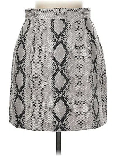Pre-owned Lyaner Faux Leather Skirt In Gray