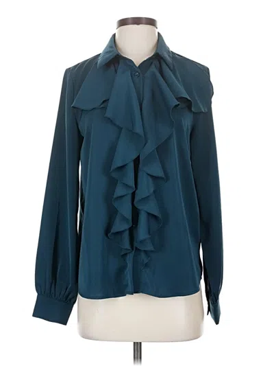 Pre-owned Lyaner Long Sleeve Blouse In Blue