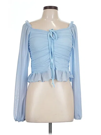 Pre-owned Lyaner Long Sleeve Blouse In Blue