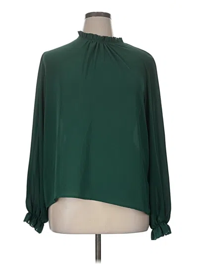 Pre-owned Lyaner Long Sleeve Blouse In Green