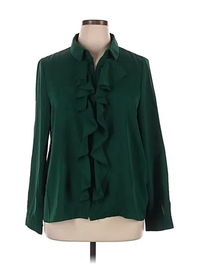 Pre-owned Lyaner Long Sleeve Blouse In Green