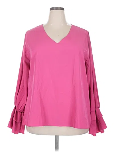 Pre-owned Lyaner Long Sleeve Blouse In Pink