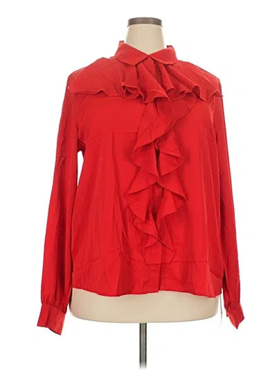 Pre-owned Lyaner Long Sleeve Blouse In Red