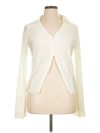 Pre-owned Lyaner Long Sleeve Blouse In White