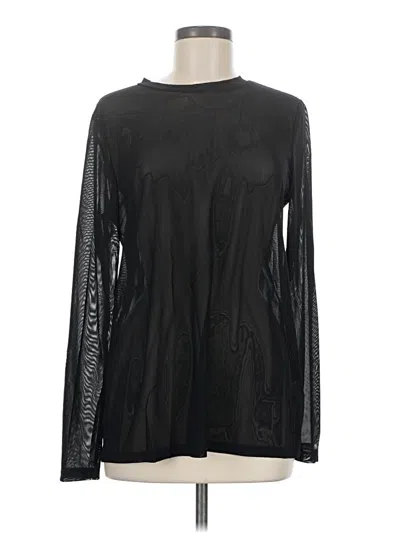 Pre-owned Lyaner Long Sleeve Top Black Mock Neckline Tops