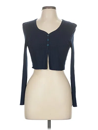Pre-owned Lyaner Long Sleeve Top Blue Sweetheart Neckline Tops
