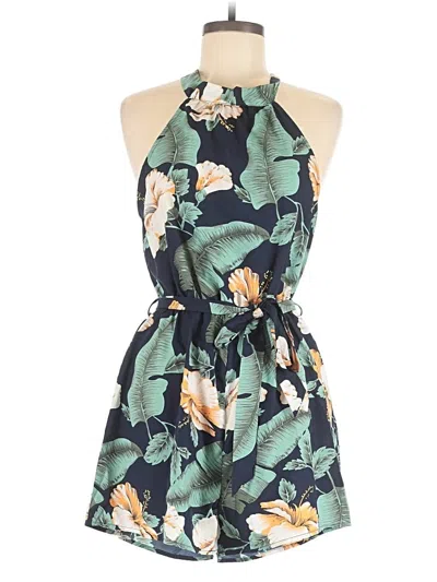 Pre-owned Lyaner Romper In Teal