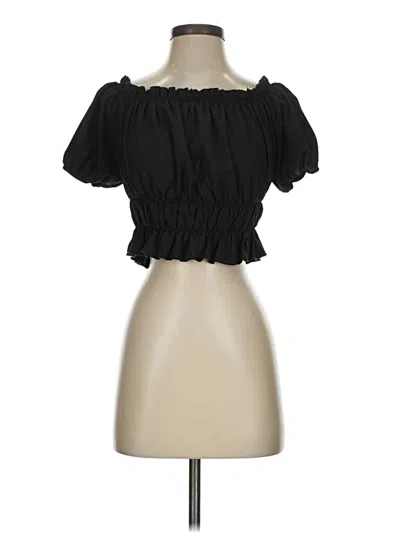 Pre-owned Lyaner Short Sleeve Blouse In Black