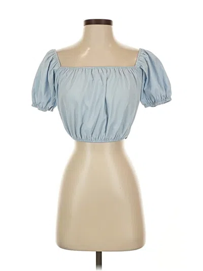 Pre-owned Lyaner Short Sleeve Blouse In Blue