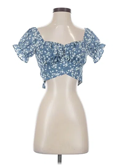 Pre-owned Lyaner Short Sleeve Blouse In Blue