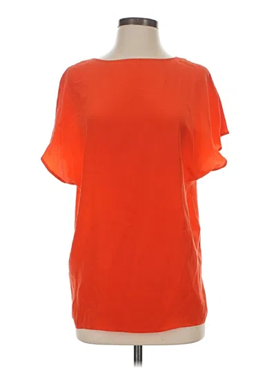 Pre-owned Lyaner Short Sleeve Silk Top Orange Boatneck Tops