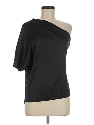 Pre-owned Lyaner Short Sleeve Top Black One Shoulder Neckline Tops