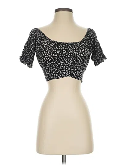Pre-owned Lyaner Short Sleeve Top Black Sweetheart Neckline Tops