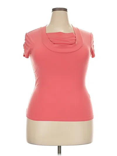 Pre-owned Lyaner Short Sleeve Top Pink Cowl Neck Tops