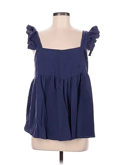 Pre-owned Lyaner Sleeveless Blouse In Blue