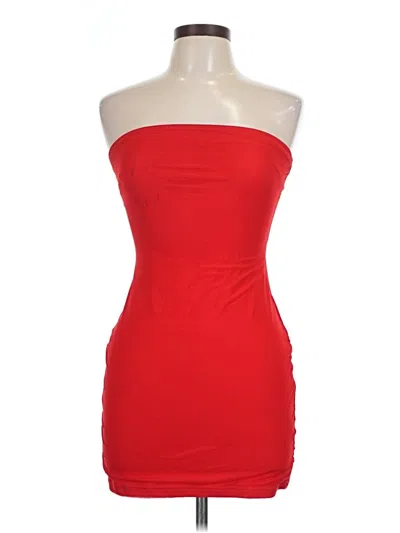 Pre-owned Lyaner Sleeveless Top Red Strapless Neckline Tops