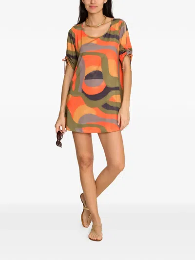 Lygia & Nanny Abstract Pattern Dress In Brown